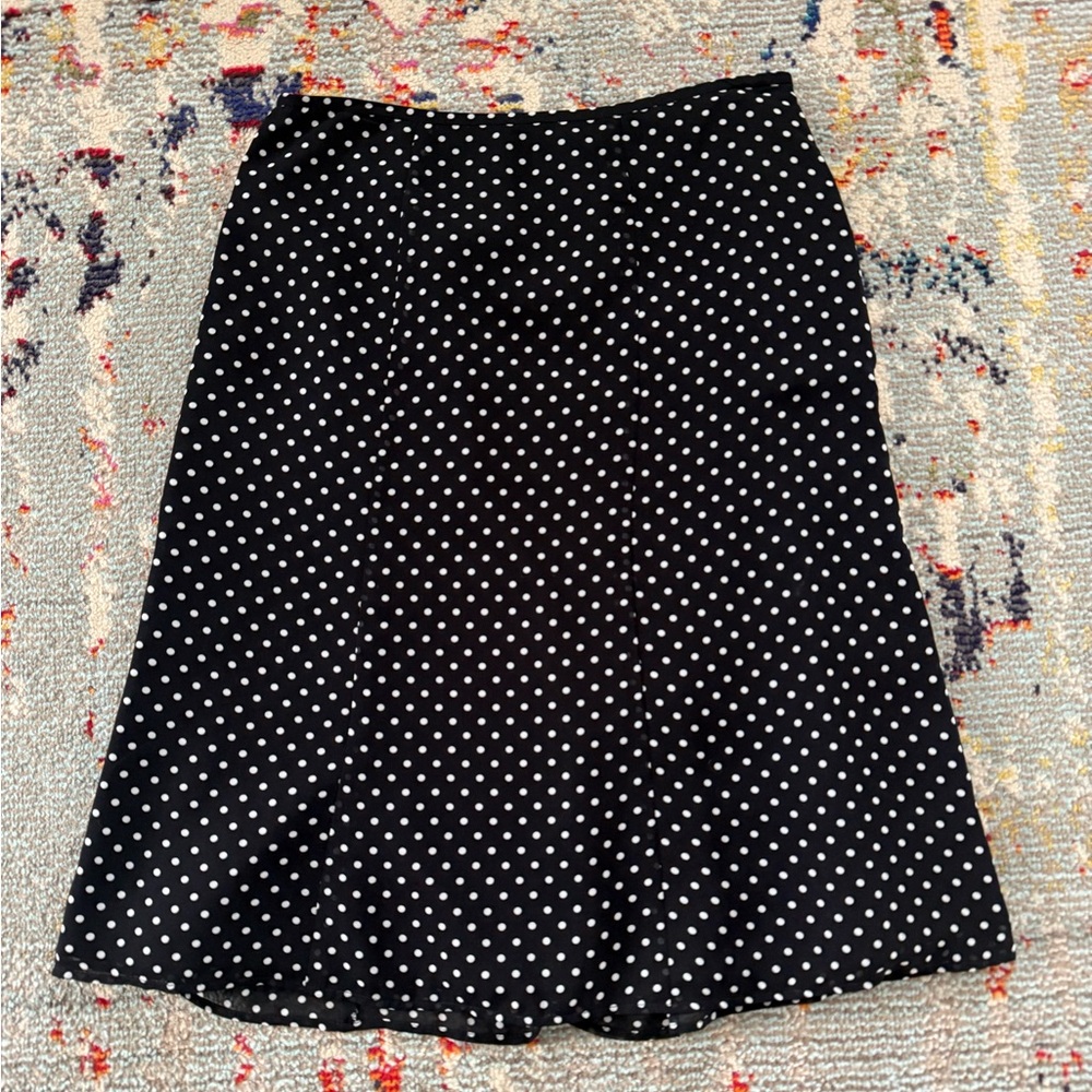 Evan Picone Black Skirt with White Dots
